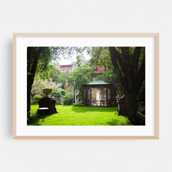 Elizabeth Street Garden - Manhattan New York Photography Garden Botanical Architecture Scenic Cityscape Oak Framed Wall Art Print 12 x 18 inches