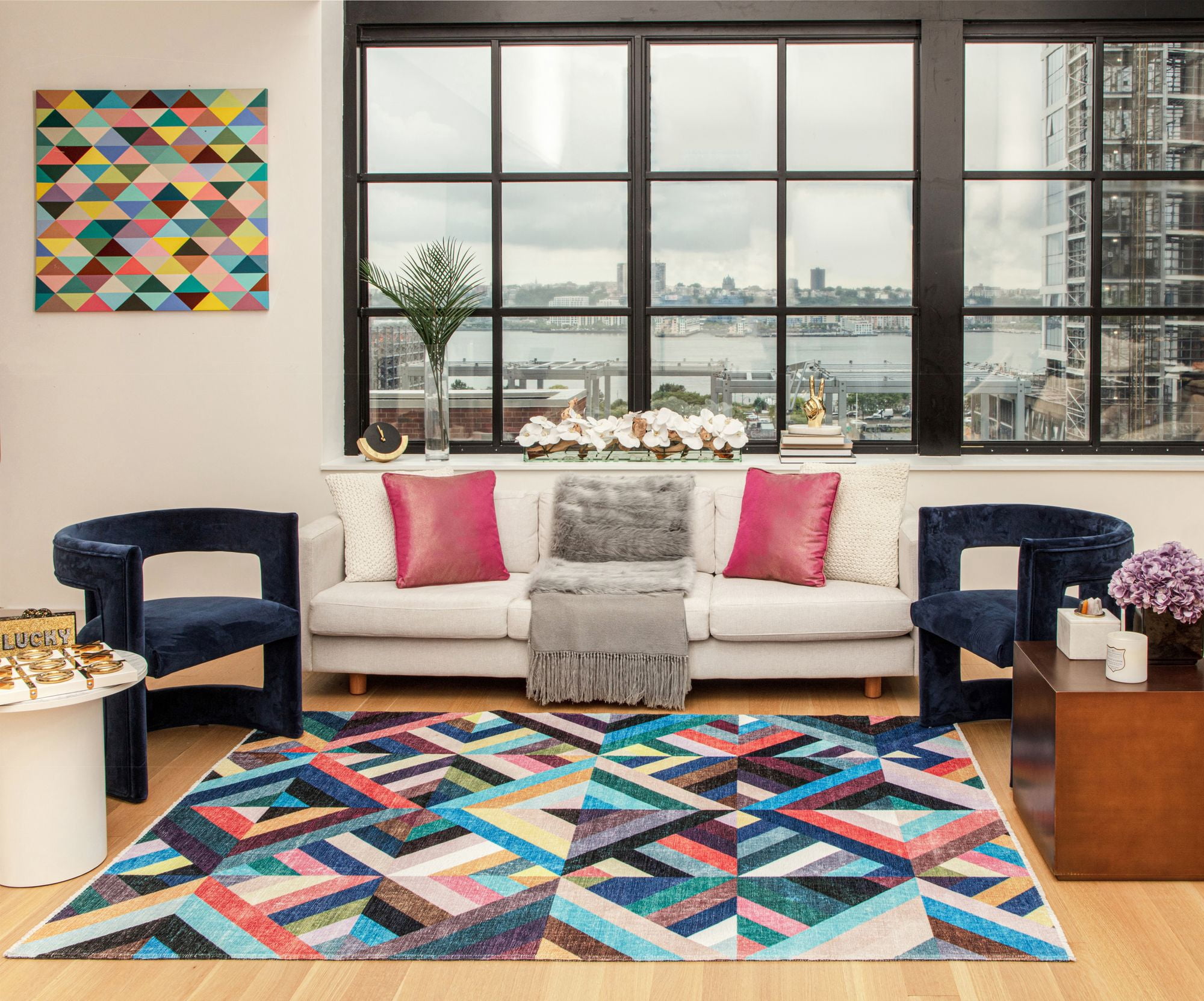 Elizabeth Sutton MI25A Bright Side Abstract Modern Multicolor Area Rug, 7'10"X10'0"