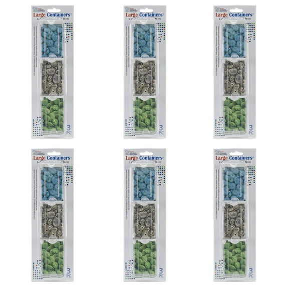 Elizabeth Ward Bead Storage Solutions 3 Piece Craft Containers, (6 Pack)