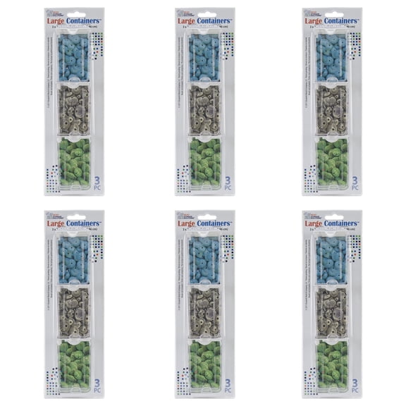 Elizabeth Ward Bead Storage Solutions 3 Piece Craft Containers, (6 Pack)