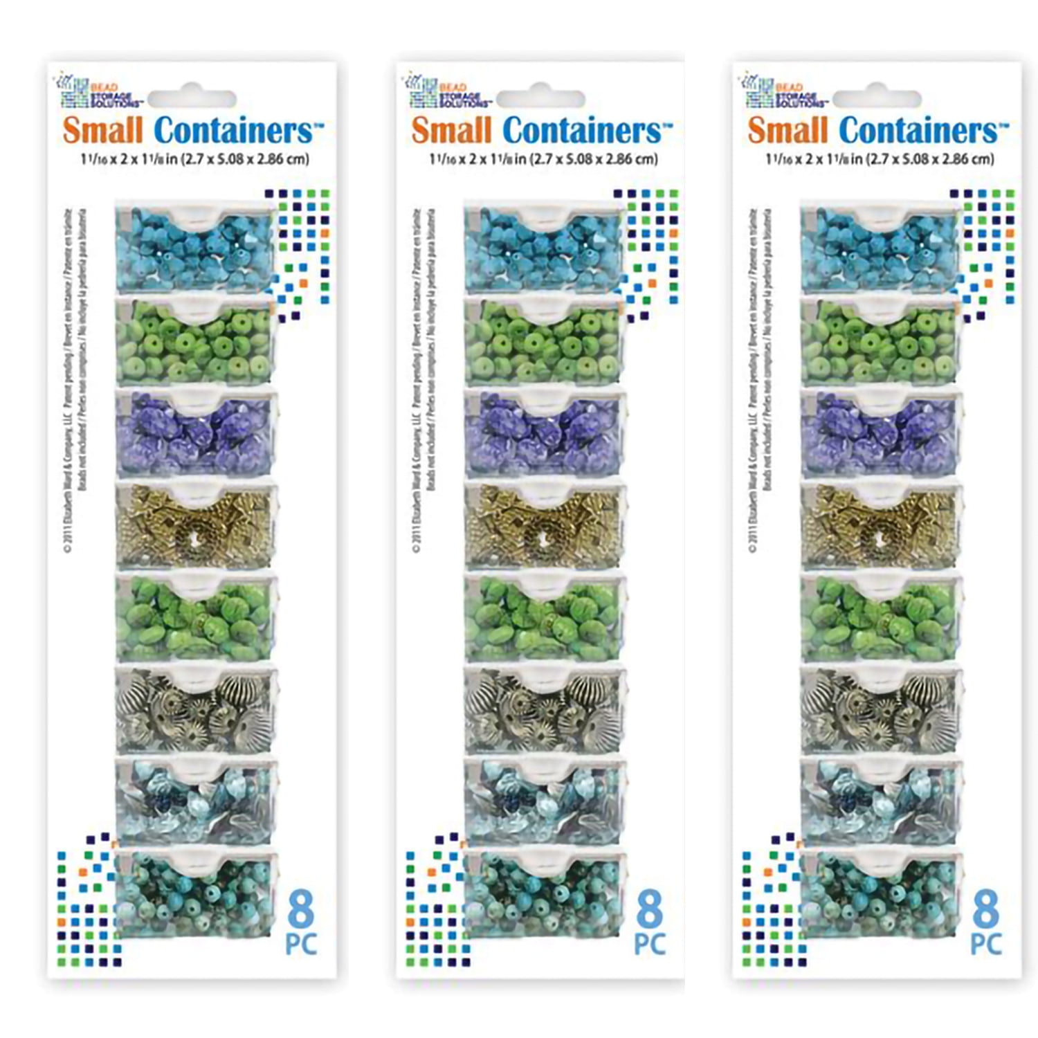 Elizabeth Ward Bead Storage Solutions 8 Piece Bead Storage Containers (3 Pack)