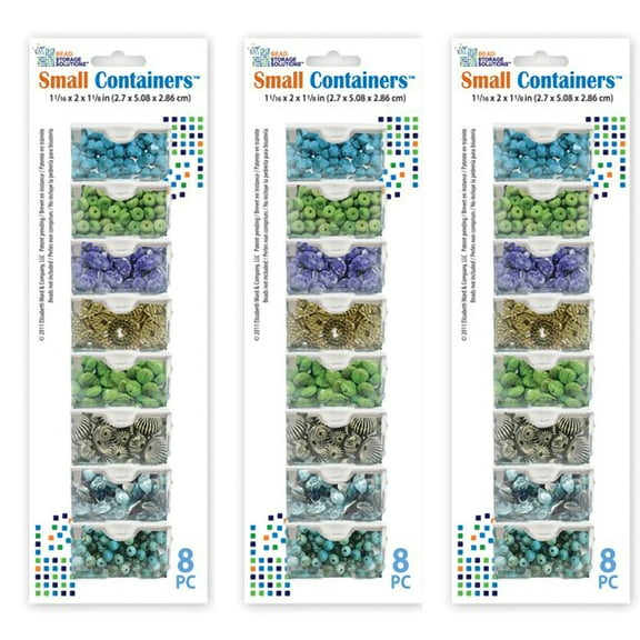 Elizabeth Ward Bead Storage Solutions 8 Piece Bead Storage Containers (3 Pack)