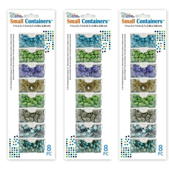 Elizabeth Ward Bead Storage Solutions 8 Piece Bead Storage Containers (3 Pack)