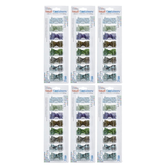 Elizabeth Ward Bead Storage Solutions 8 Piece Craft Containers, (6 Pack)