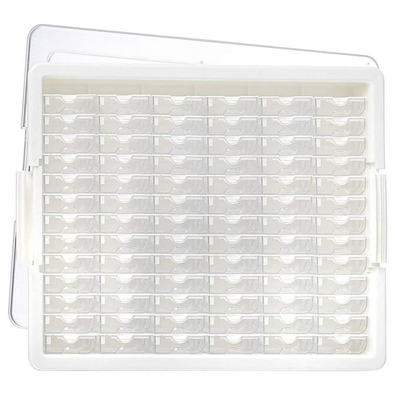 Elizabeth Ward YfulYde Plastic Storage Tray and Bead Organizer with 78 Containers of Various Sizes, Tray, and Lid for Beads, Clear
