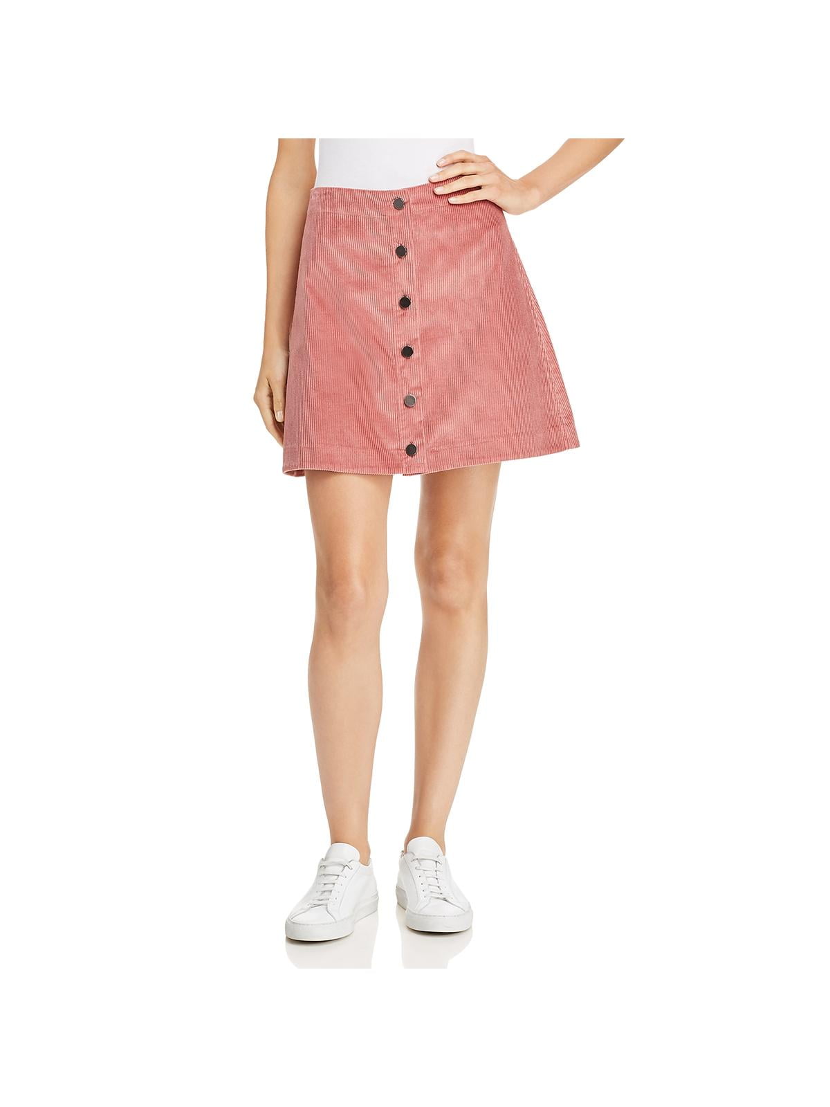 Elizabeth and James Womens Corduroy Button Down Mini Skirt