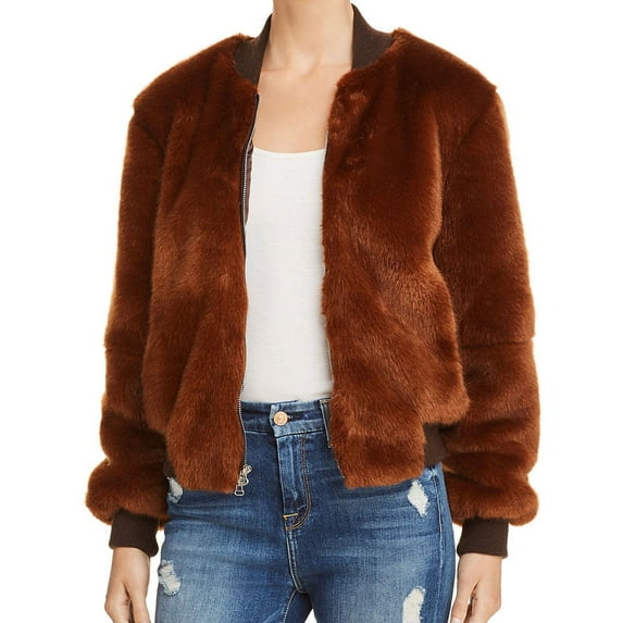 Elizabeth and James Womens Ellington Bomber Jacket, Brown, Small