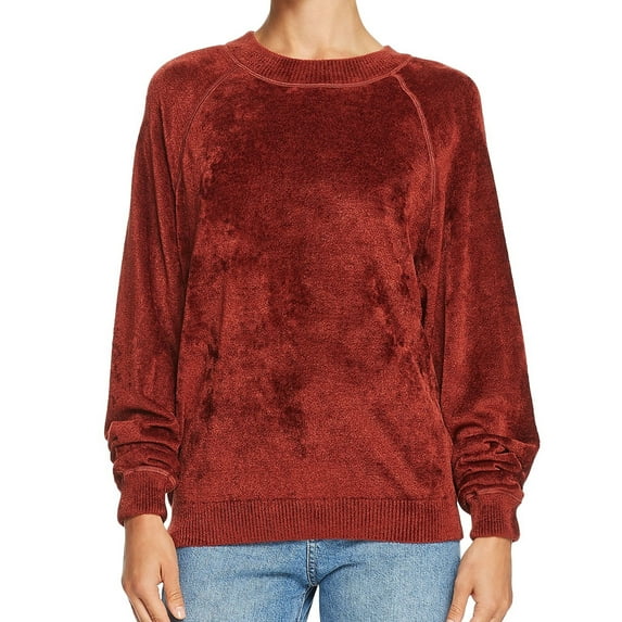 Elizabeth and James Womens Velvet Sweatshirt, Red, Small