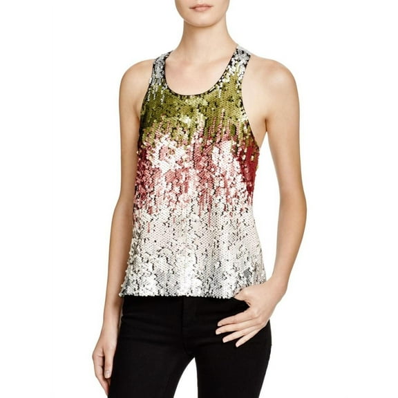 Elizabeth and James Womens Marla Sequined Heathered Tank Top