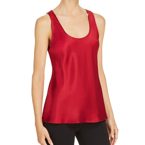 Elizabeth and James Womens Satin Tank Top, Red, X-Small