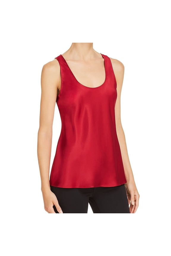 Womens Satin Tank Top, Red, X-Small