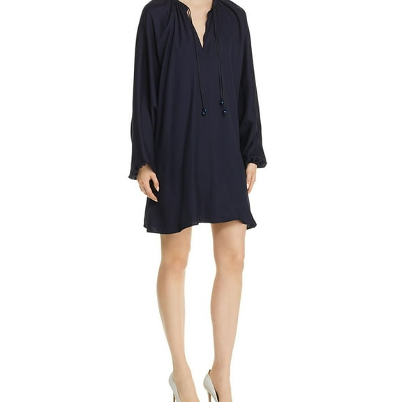 Elizabeth and James Womens Solid Tunic Dress, Blue, Small