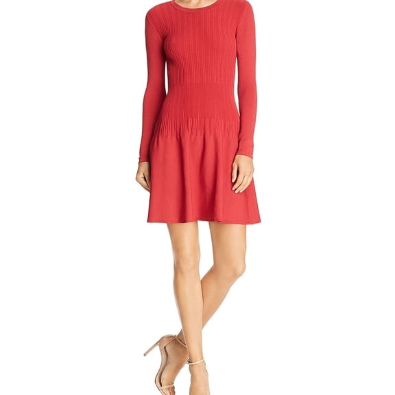 Elizabeth and James Womens Tao Ribbed Mini Dress, Red, Small