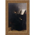 thumbnail image 1 of Elizabeth at the Piano 18x24 Gold Ornate Wood Framed Canvas Art by Eakins, Thomas, 1 of 2