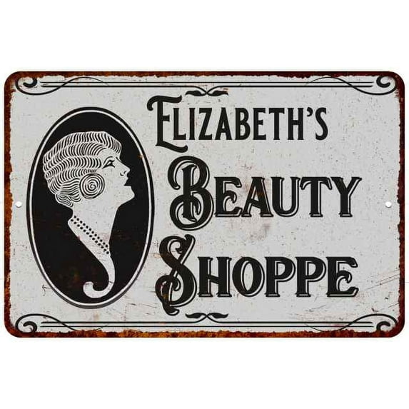 Elizabeth's Beauty Shoppe Chic Sign Vintage Decor 8x12 Metal Sign 108120021008