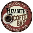 thumbnail image 1 of Elizabeth's Coffee Bar Round Metal Sign Kitchen Room Wall Décor 200120041007, 1 of 1