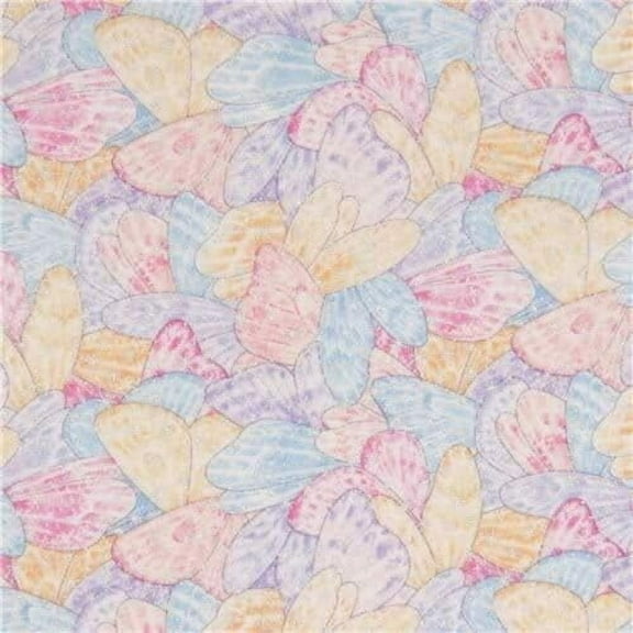 Elizabeth's Studio Colorful Fairy Wings Silver Metallic Multicolor 100% Cotton Fabric sold by The Yard