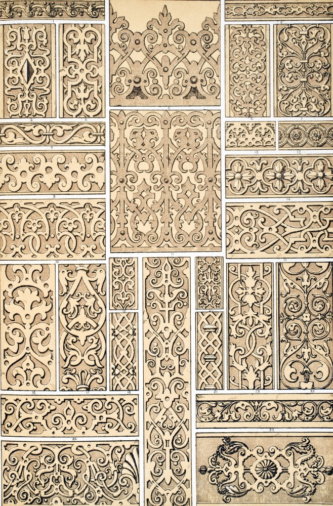 Elizabethan No 2 Plate Lxxxiv From The Grammar Of Ornament By Owen Jones Published By Day & Son London 1865 Canvas Art - Ken Welsh Design Pics (11 x 18)