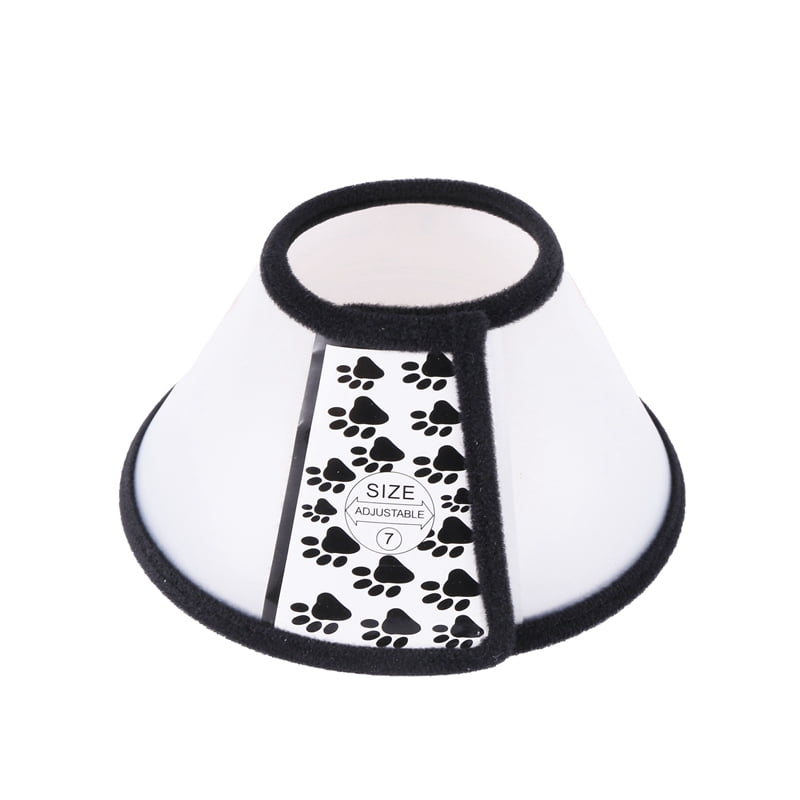 Elizabethan Dog Pet Wound Cone E White with Black