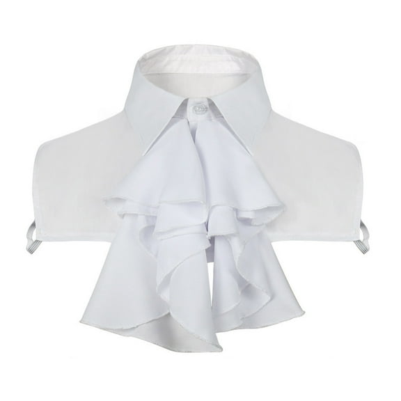 Elizabethan Fake Collar Costume Colonial Jabot Ruffled Detachable Necktie Choker Cosplay Party Props Unisex