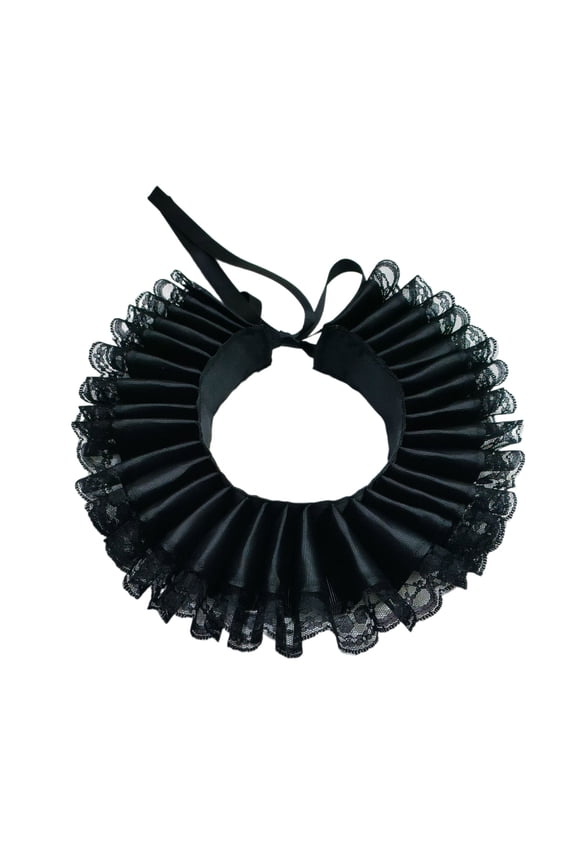 Elizabethan False Collar Lace Ruffle Neck Collar Victorian Colonial Necklace Shawl Scarf for Costume Parties