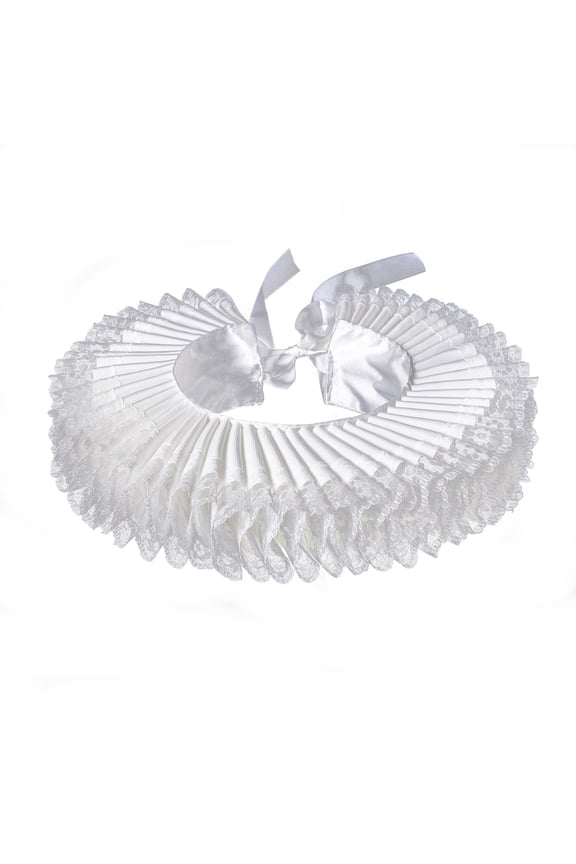Elizabethan Neck Ruff Medieval Styles Detachable Collar Ruffled Pattern Collar for Historical Reenactments