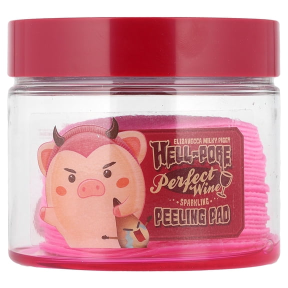 Elizavecca Milky Piggy, Hell-Pore, Perfect Wine Sparkling Peeling Pad , 30 Sheets, 6.76 fl oz (200 ml)
