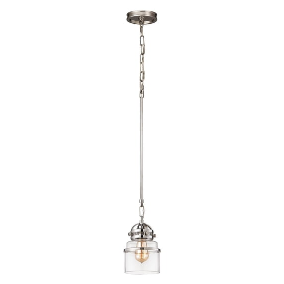 Elk 67112/1 Gramercy Pendants 6in Nickel Tones Metal Glass 1-light