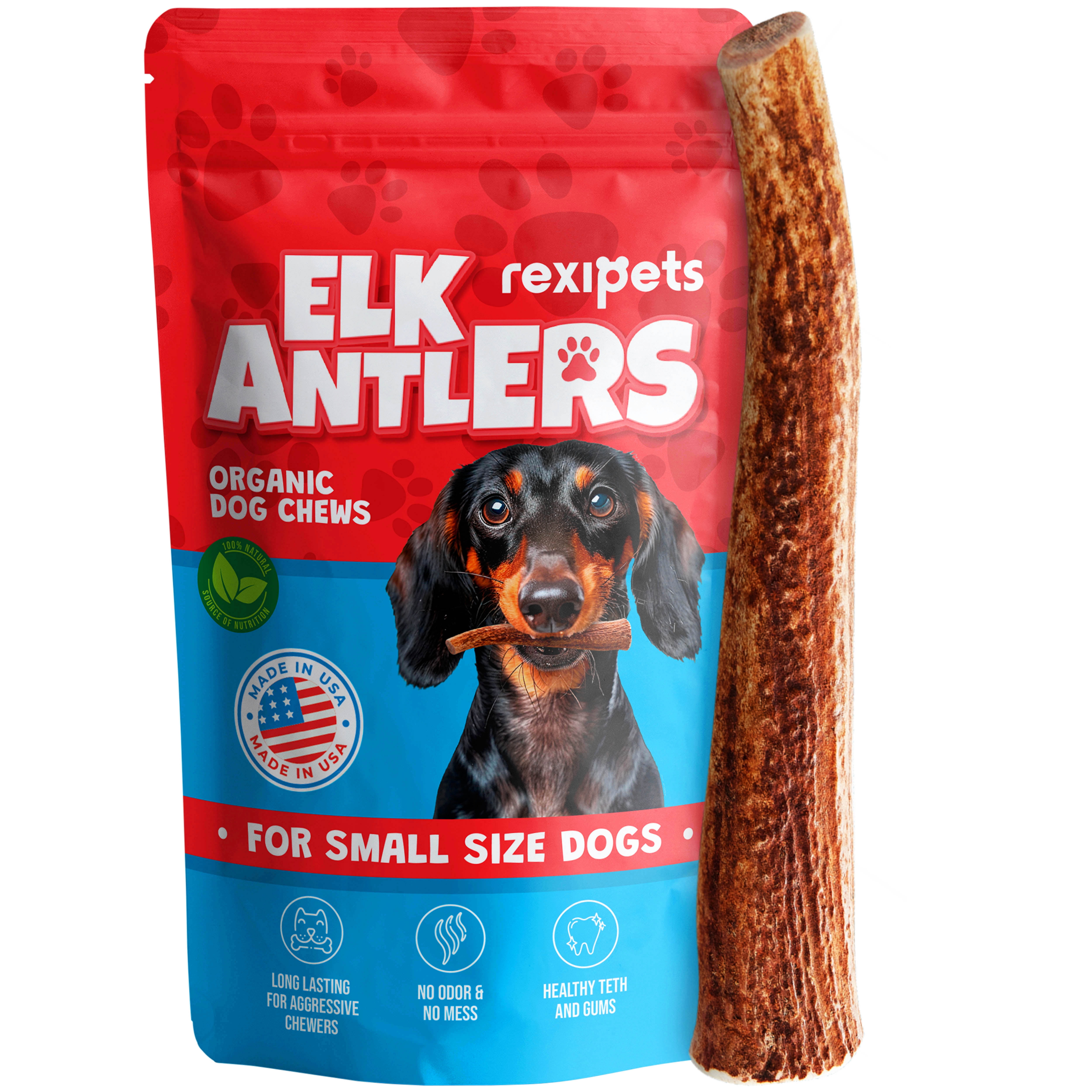 Elk Antlers for Small Dogs Grade A Long Lasting Chew for Aggressive Chewers Elk Antlers Dog Antler Chews Real Organic Treats Toys Naturally