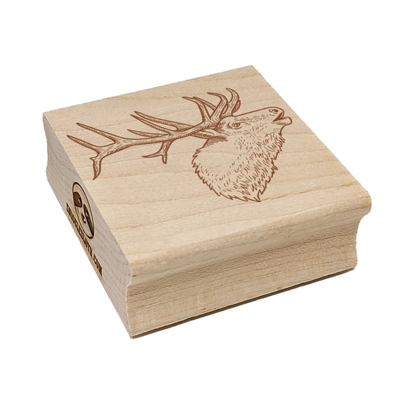 Elk Calling Out Square Rubber Stamp Stamping Scrapbooking Crafting - Large 2.75in