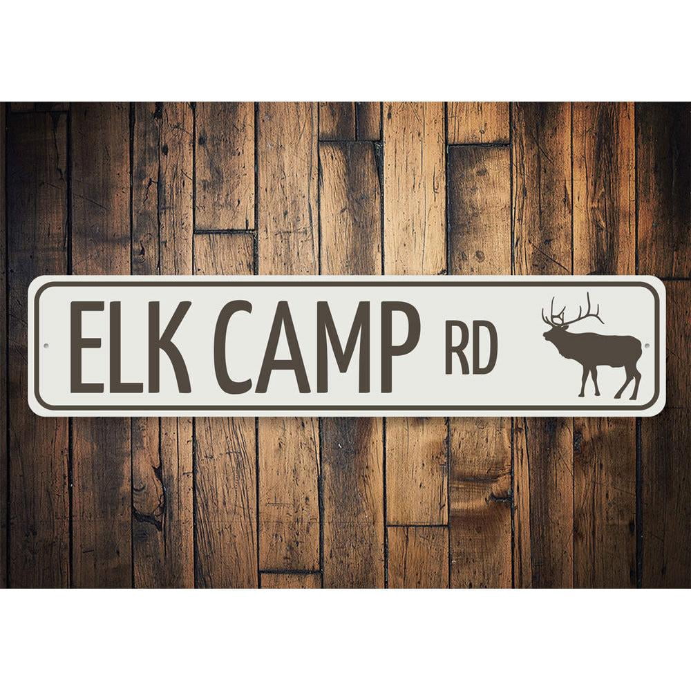 Elk Camp Road Novelty Sign, Metal Wall Decor - 4x18 inches - Walmart.com
