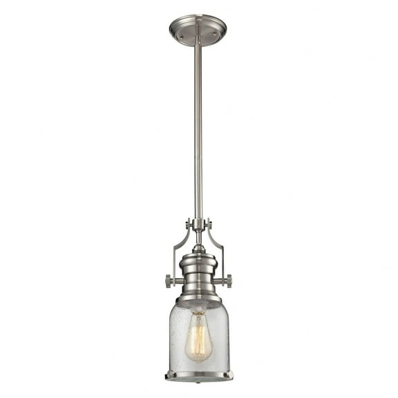 Elk Chadwick 1 Light Pendant In Satin Nickel 67742-1
