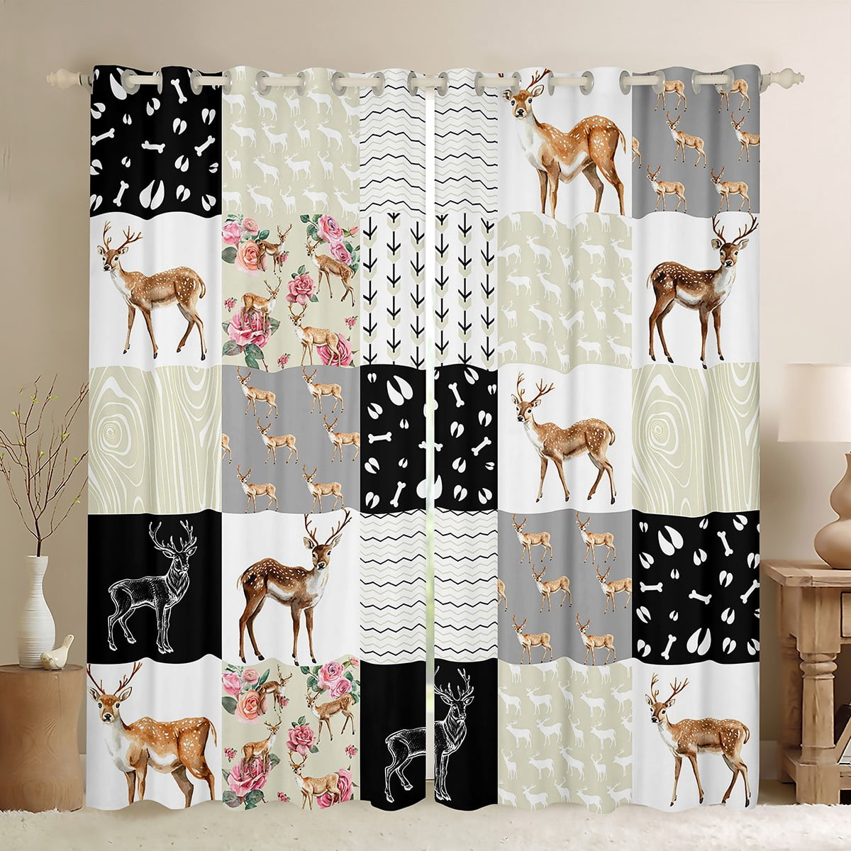 Erosebridal Teens Gamepad Curtains For Bedroom, Video Game Window Curtains Player Gaming Window Drapes Modern Gamer Window Treatments Curtains L
