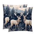 thumbnail image 1 of Elk Deer Elegant Velvet Throw Pillow Covers and Inserts - Set of 2, Available in 16x16, 18x18, 20x20 Inches for Home Decor, Unique Patterns for Sofa, 1 of 6