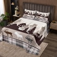 thumbnail image 1 of Elk Deer Quilt Set Checkered Buffalo Plaid Bedspread Set Twin,Christmas Moose Reindeer Coverlet Set Rustic Pine Trees Woodland Animals Quilted,Grid Lattice Farmhouse Decor, 1 of 3