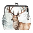 thumbnail image 1 of Elk Deer Stylish Coin Purse Made of 0.7 Microfiber Zinc Alloy Jaws, 4.3x4.7 in/11x12 Cm, Durable and Chic Way to Carry Your Essentials, 1 of 7