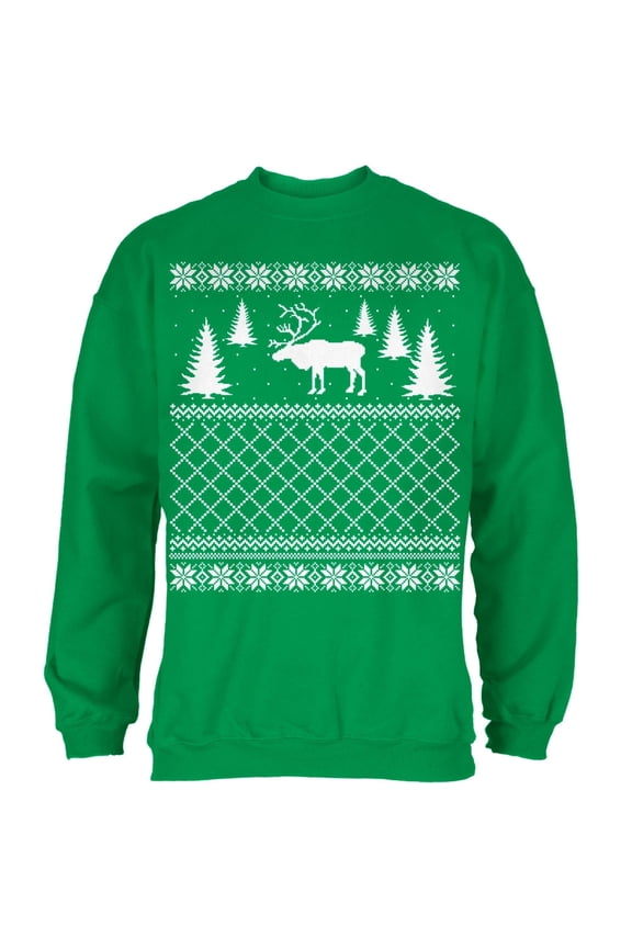 Elk Deer Ugly Christmas Sweater Irish Green Adult Sweatshirt