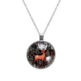 thumbnail image 1 of Elk Deer Womens Glass Circular Pendant Necklace - Elegant Jewelry Piece for Women, 1 of 5