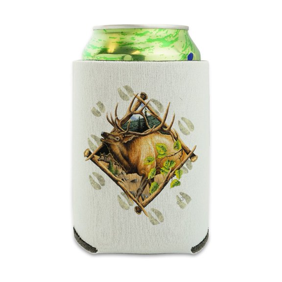 Elk Diamond Can Cooler - Drink Sleeve Hugger Collapsible Insulator - Beverage Insulated Holder