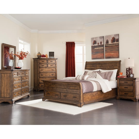 Elk Grove 4-piece Eastern King Storage Bedroom Set Vintage Bourbon