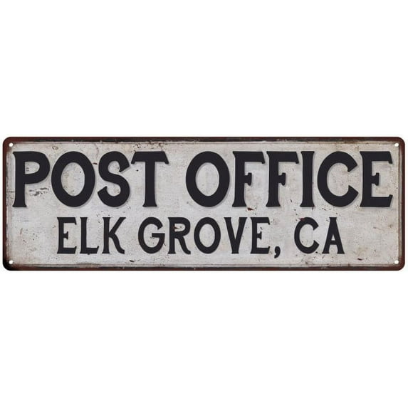 Elk Grove, Ca Post Office Sign Vintage 6x18 206180011139