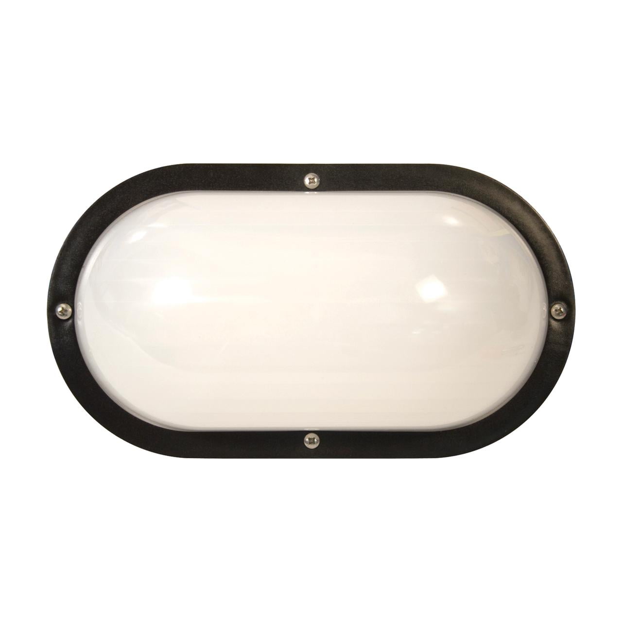 Oil Rubbed Bronze Oval Outdoor Wall Sconce with White Shade