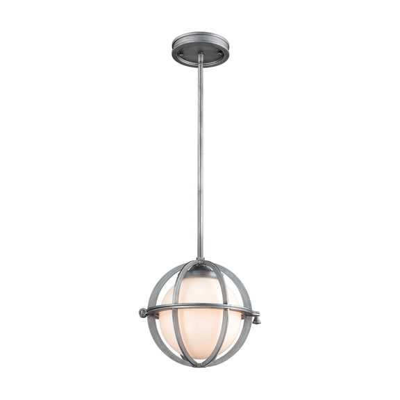 Elk Home 10-Inch Wide Aubridge Pendant, Transitional, Weathered Zinc