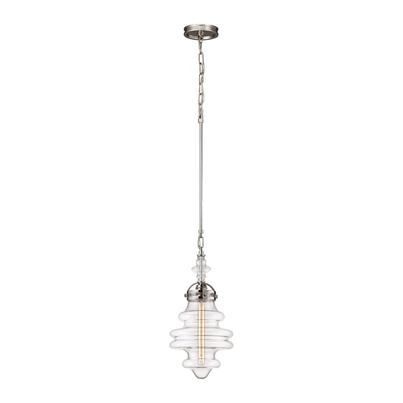 Elk Home 10-Inch Wide Gramercy Pendant, Transitional, Polished Nickel