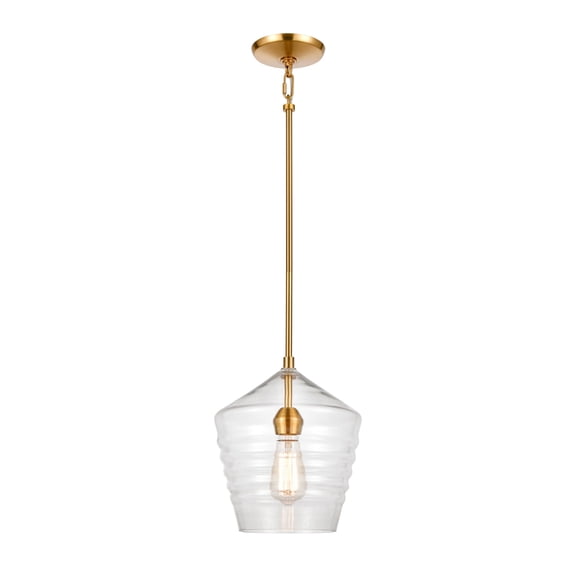 Elk Home Konis 10-inch Wide 1-Light Mini Pendant in Satin Brass