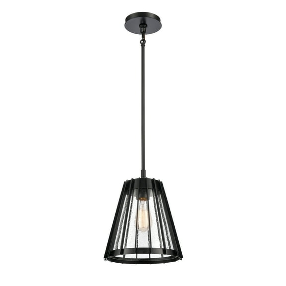 Elk Home 10-Inch Wide Open Louvers Pendant, Contemporary, Matte Black