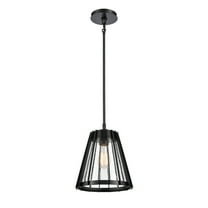 Elk Home 10-Inch Wide Open Louvers Pendant, Contemporary, Matte Black