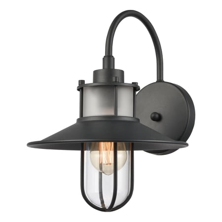 Elk Home 10-Inch Wide Outdoor Coastal Farm Wall Sconce, Charcoal