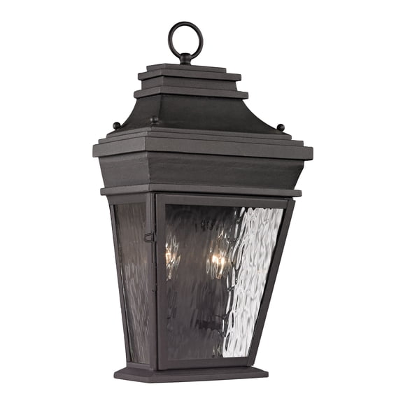 Elk Home Forged Provincial 18-inch High 2-Light Outdoor Wall Sconce in Charcoal