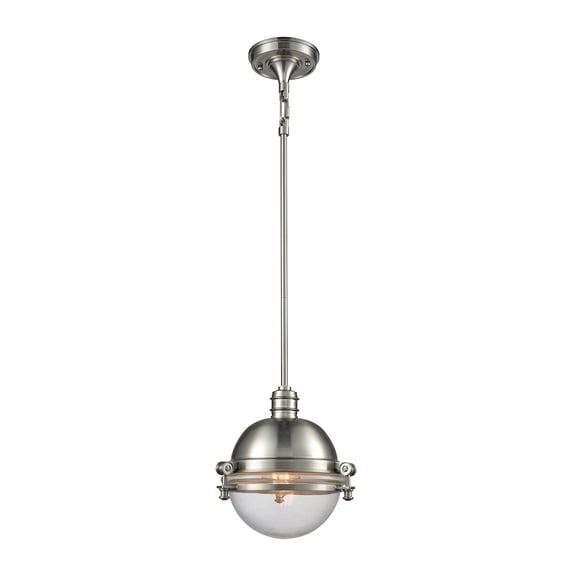 Elk Home 10-Inch Wide Riley Mini Pendant, Transitional, Satin Nickel